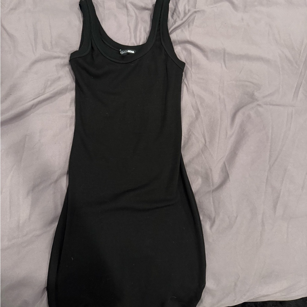 FashionNova Bodycon ribbed black mini dress